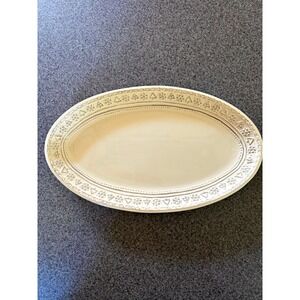 Hallmark Large White Ceramic Oval Holiday Snowflake Platter Hand Wash